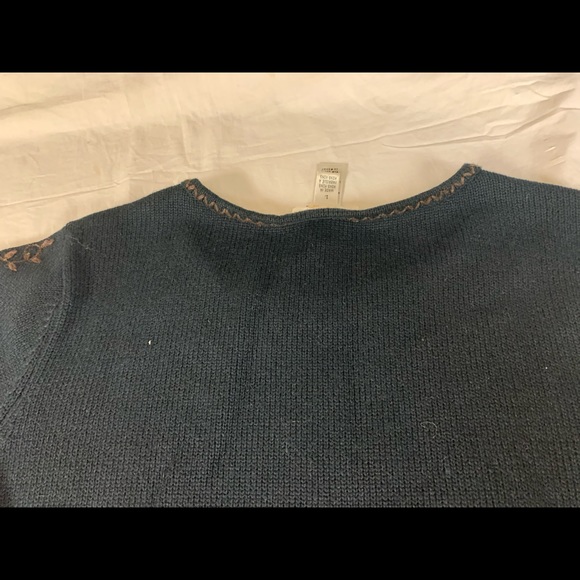 Talbots Womens Sweater Large P Embroidered Paisley Flowers VTG - Picture 9 of 9